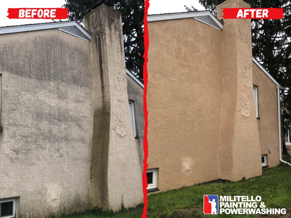 before and after stucco